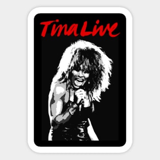 tina turner live retro bw Sticker